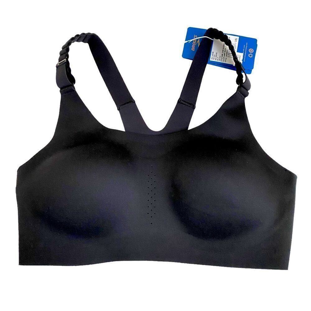 Brooks Size 44DD Dare Racerback Supportive Sports Bra High Impact Support Black